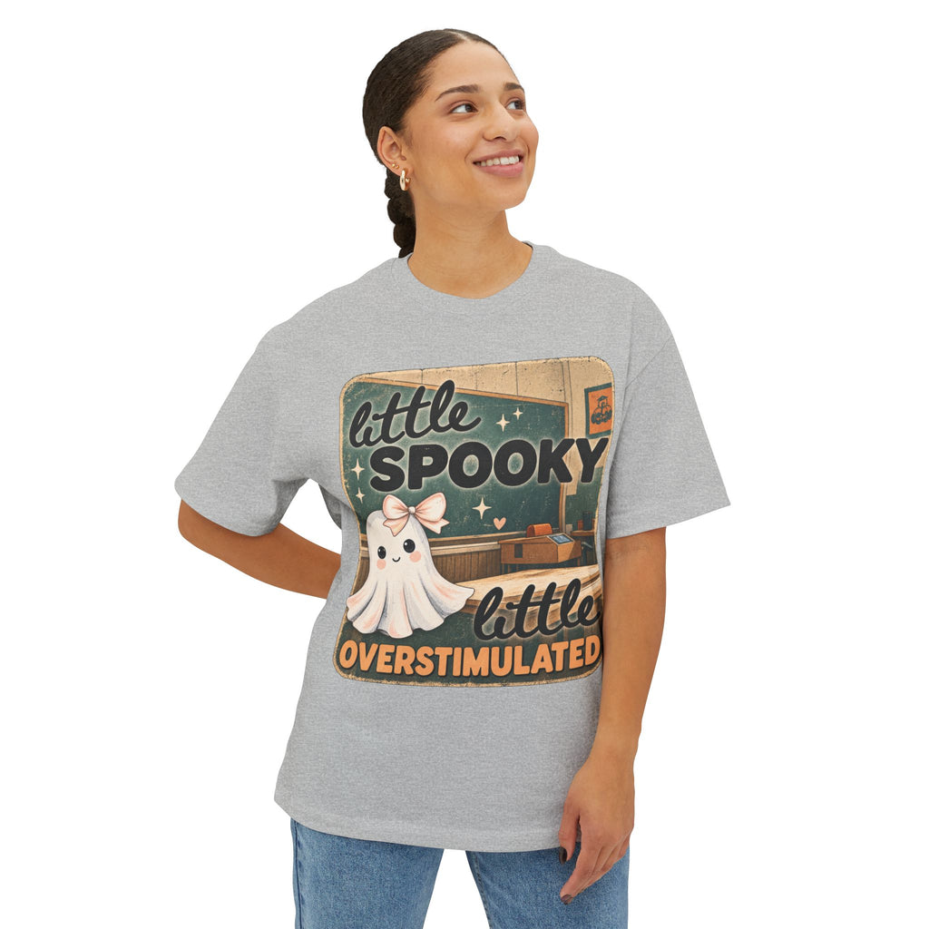 Little Spooky, Little Overstimulated Tee - Cute Ghost Graphic T-Shirt - Designed by SOAT