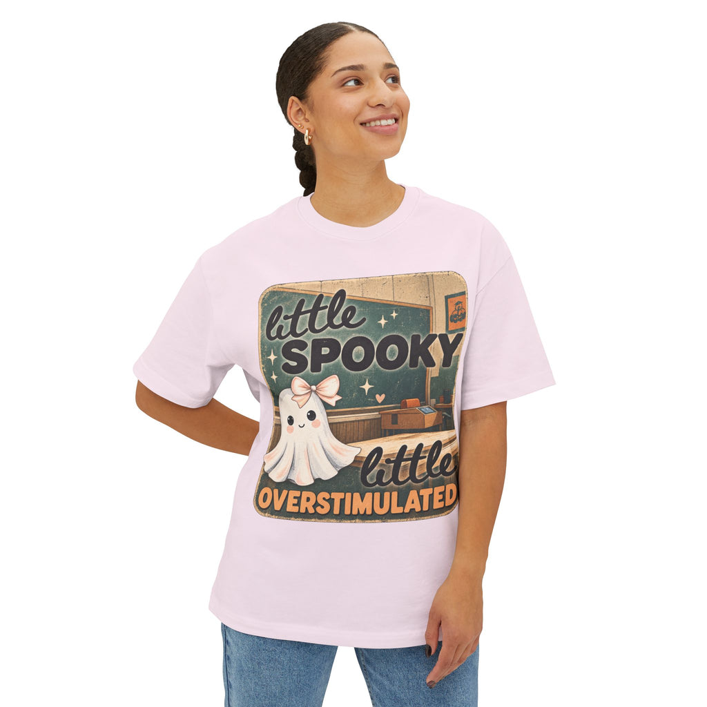 Little Spooky, Little Overstimulated Tee - Cute Ghost Graphic T-Shirt - Designed by SOAT