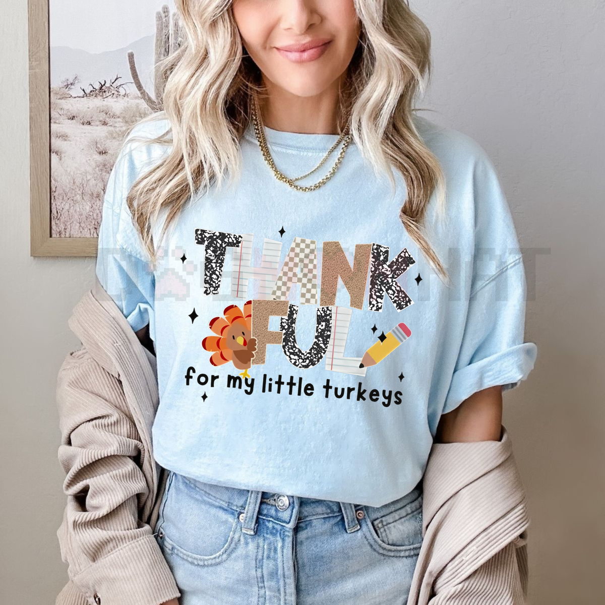 Thankful Teacher T-Shirt – Fall Turkey Teacher Tee