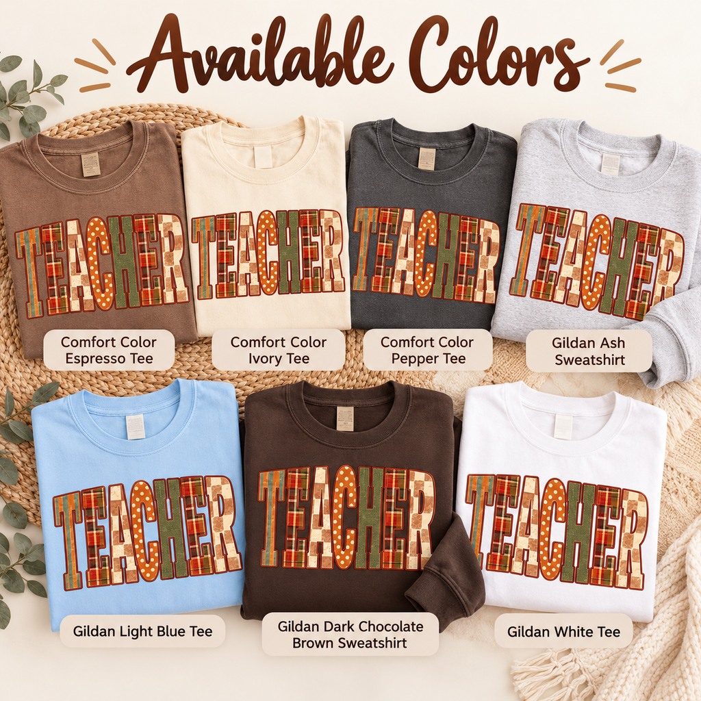 Fall Teacher Shirt | Retro Patchwork Teacher Tee | Teacher Gift