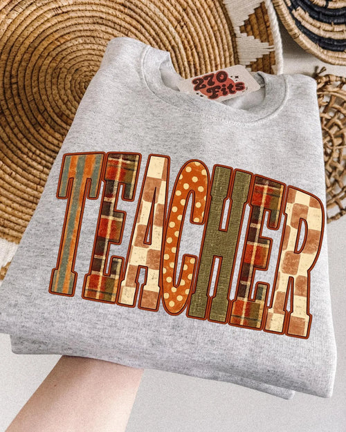 Fall Teacher Shirt | Retro Patchwork Teacher Tee | Teacher Gift